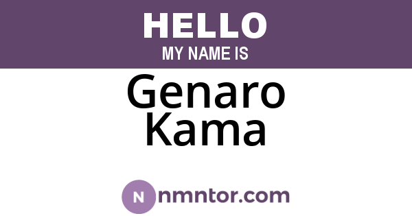Genaro Kama