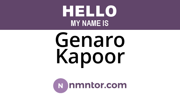 Genaro Kapoor