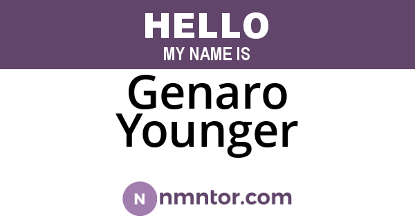Genaro Younger