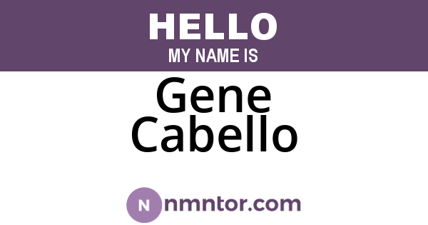 Gene Cabello