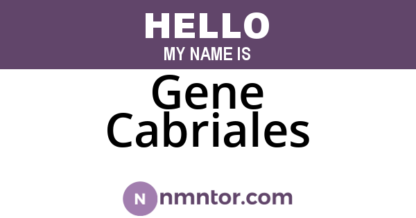 Gene Cabriales