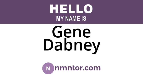 Gene Dabney