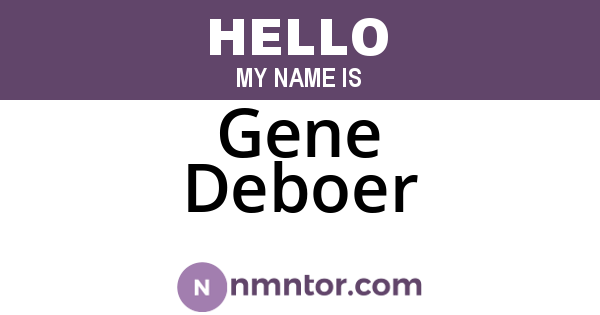 Gene Deboer