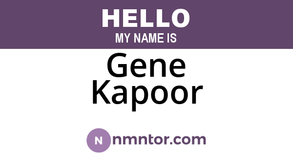 Gene Kapoor