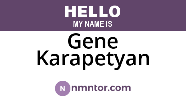 Gene Karapetyan