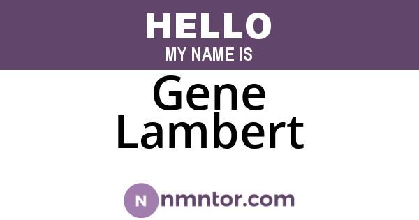 Gene Lambert