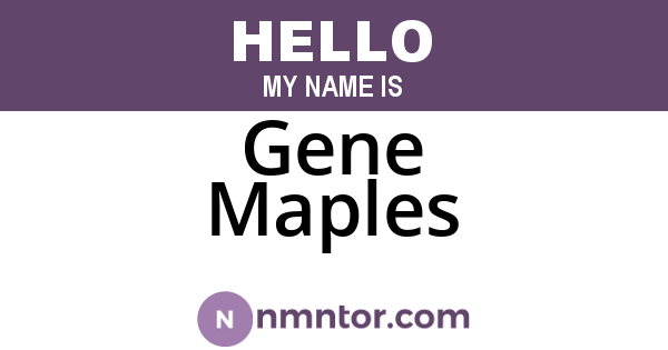 Gene Maples