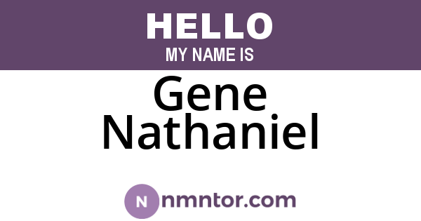 Gene Nathaniel