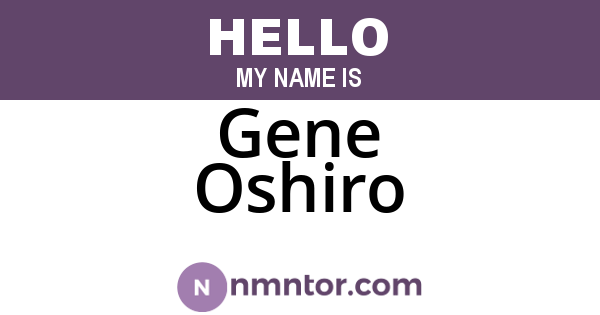 Gene Oshiro