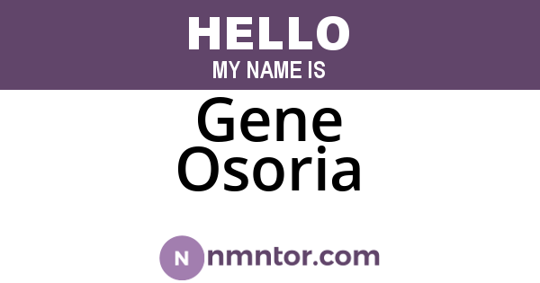 Gene Osoria