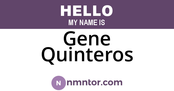 Gene Quinteros