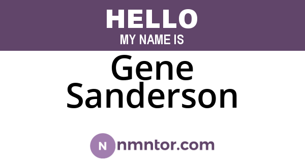 Gene Sanderson