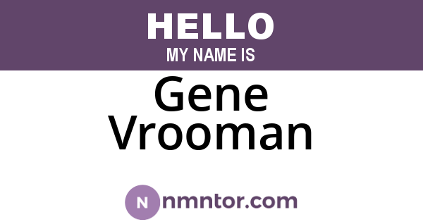 Gene Vrooman