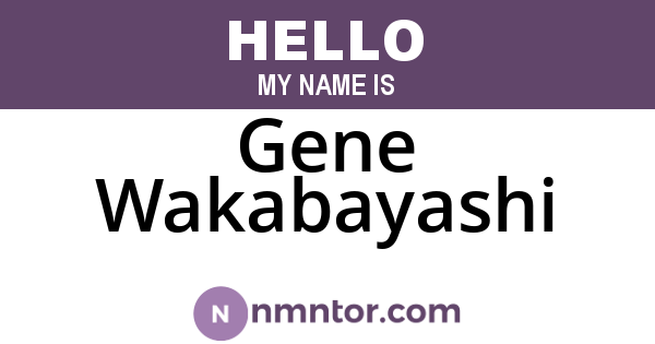 Gene Wakabayashi
