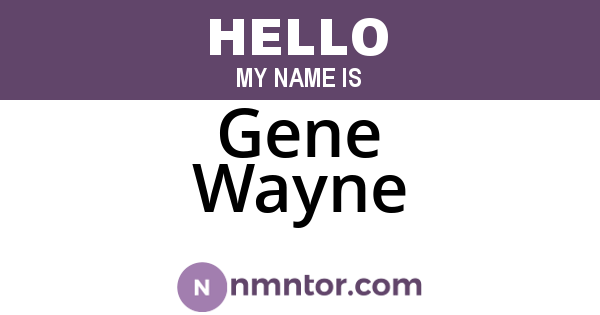 Gene Wayne