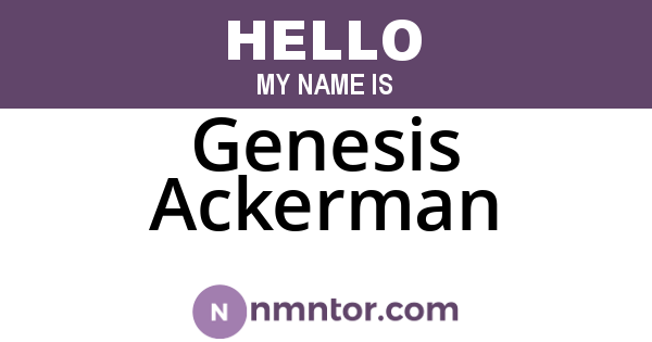 Genesis Ackerman