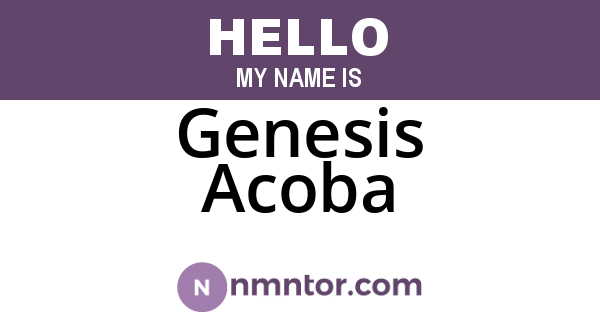 Genesis Acoba