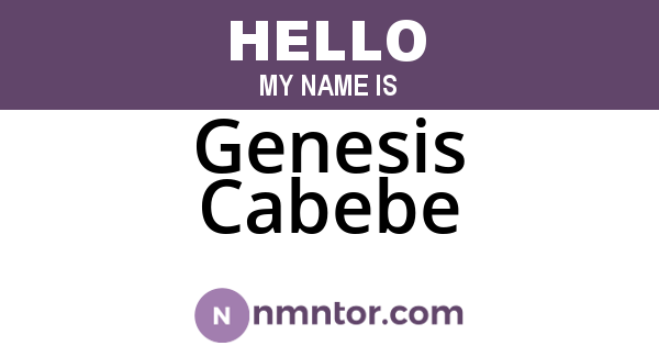 Genesis Cabebe