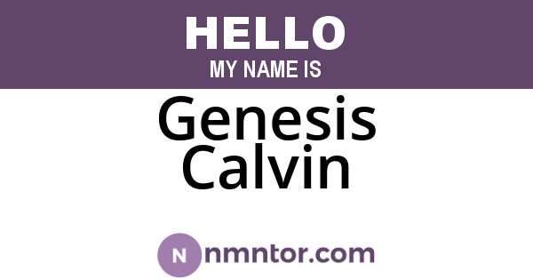 Genesis Calvin