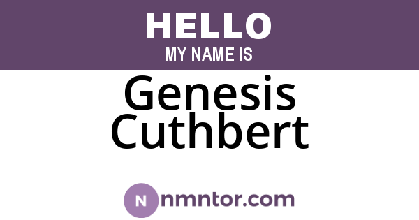 Genesis Cuthbert