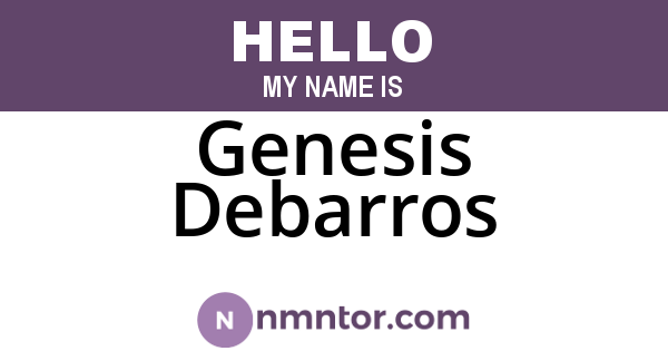 Genesis Debarros