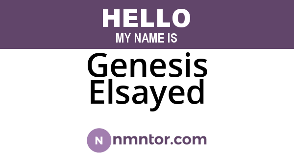 Genesis Elsayed