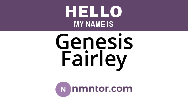 Genesis Fairley