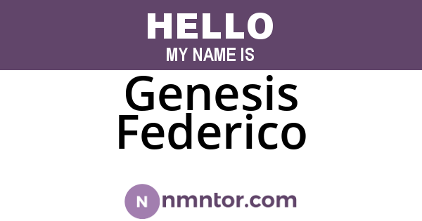 Genesis Federico