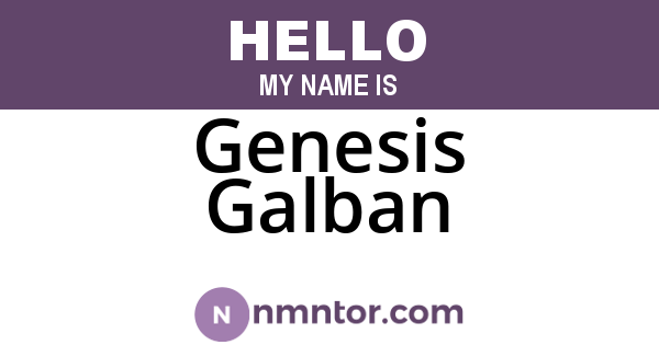 Genesis Galban