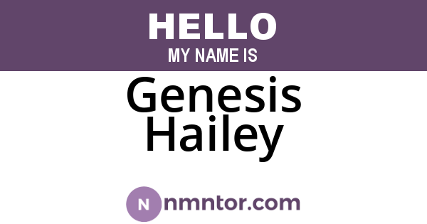 Genesis Hailey