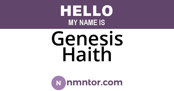 Genesis Haith