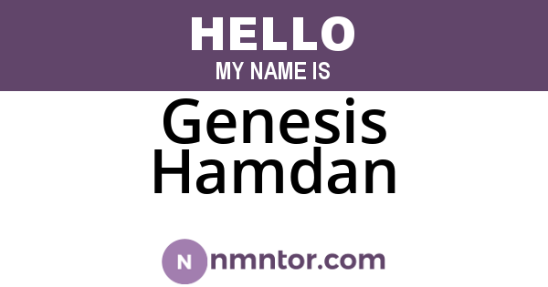 Genesis Hamdan