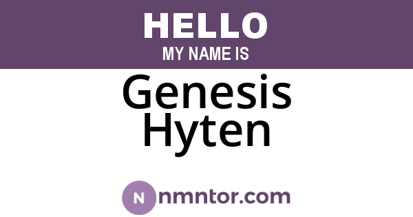 Genesis Hyten