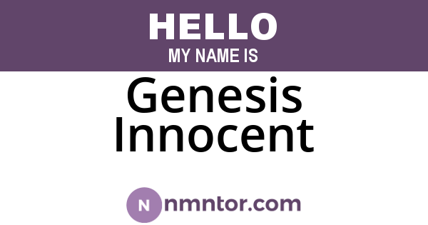 Genesis Innocent