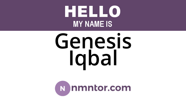 Genesis Iqbal