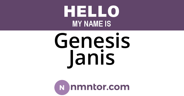 Genesis Janis