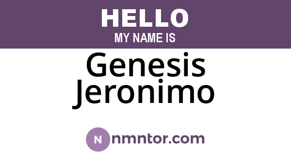 Genesis Jeronimo