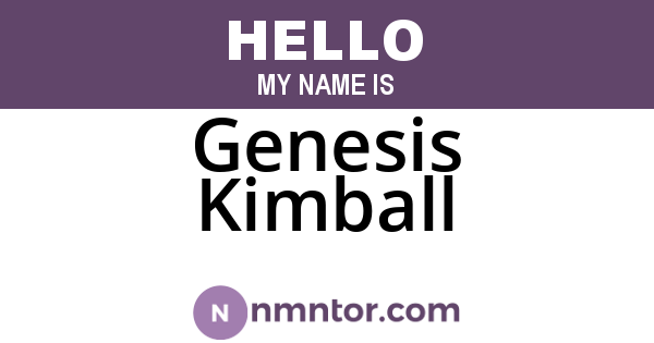Genesis Kimball