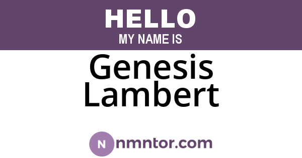 Genesis Lambert