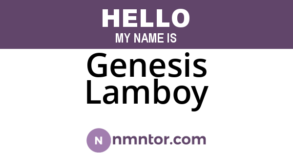 Genesis Lamboy