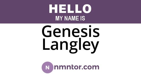 Genesis Langley