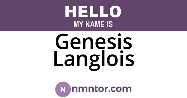 Genesis Langlois