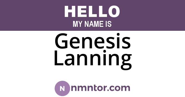 Genesis Lanning