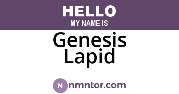 Genesis Lapid