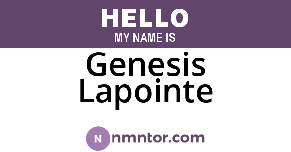 Genesis Lapointe