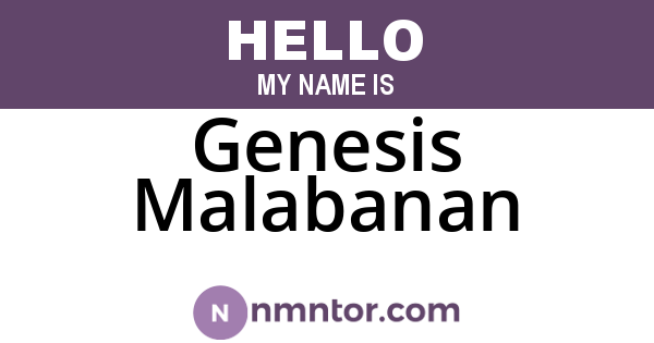 Genesis Malabanan