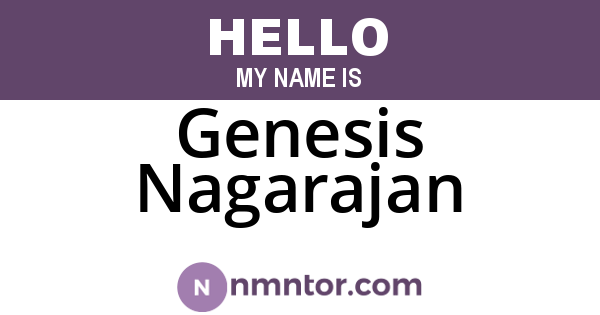 Genesis Nagarajan