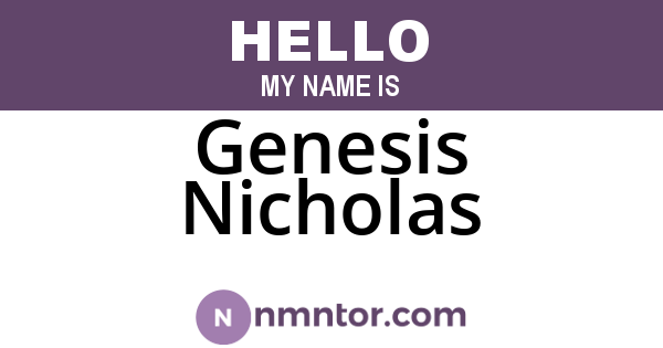 Genesis Nicholas