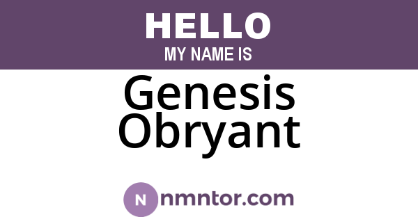 Genesis Obryant