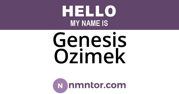 Genesis Ozimek